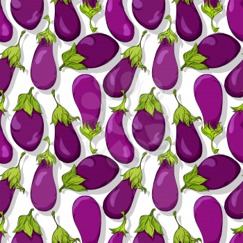 Eggplant  repeating pattern, editable vector template