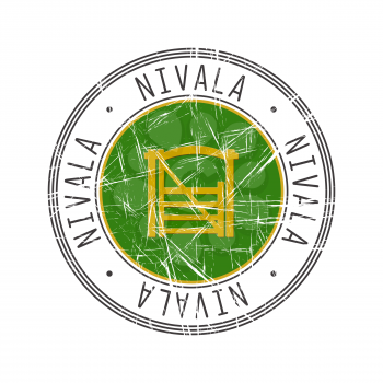 Nivala city, Finland. Grunge postal rubber stamp over white background