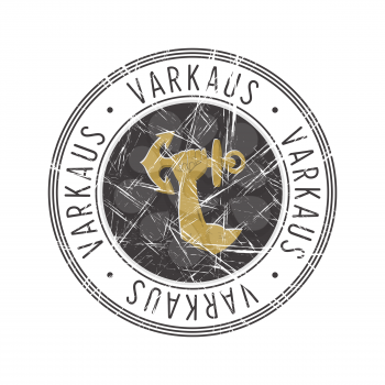 Varkaus city, Finland. Grunge postal rubber stamp over white background