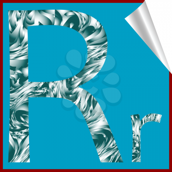 Royalty Free Clipart Image of a Lower Case and Capital R