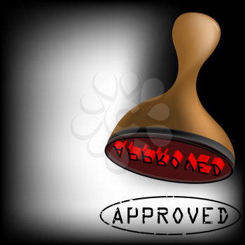 Royalty Free Clipart Image of an Approved Stamp
