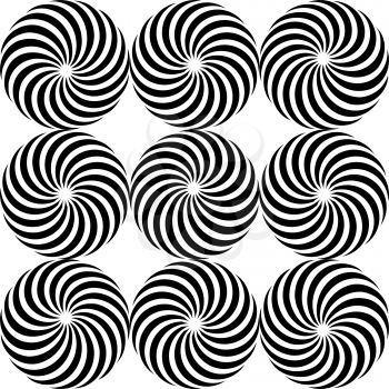 Royalty Free Clipart Image of Black and White Pinwheels