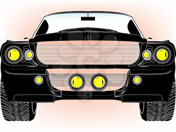 Royalty Free Clipart Image of a Black Sports Car