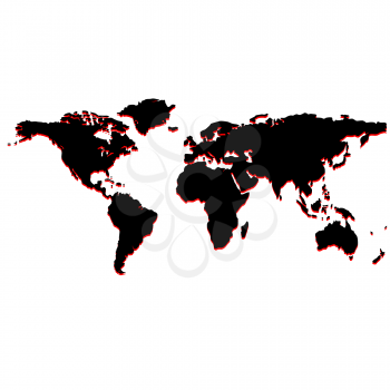Royalty Free Clipart Image of a Black World Map