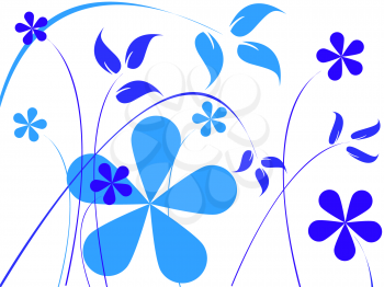 Royalty Free Clipart Image of Blue Flowers