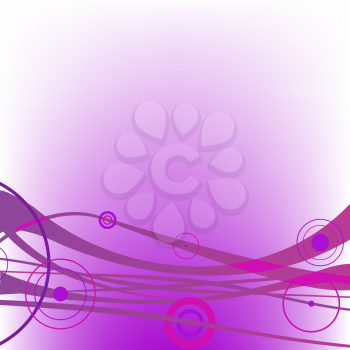 Royalty Free Clipart Image of Purple Waves and Circles