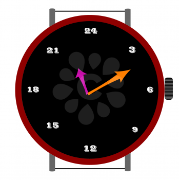Royalty Free Clipart Image of a 24-Hour Clock