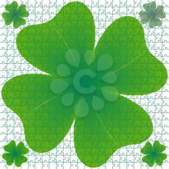 Royalty Free Clipart Image of a Clover Puzzle