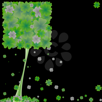 Royalty Free Clipart Image of a Clover Tree