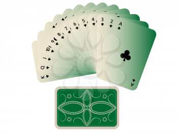 Royalty Free Clipart Image of a Suit of Cards Fanned OUt