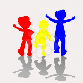 Royalty Free Clipart Image of Playing Children