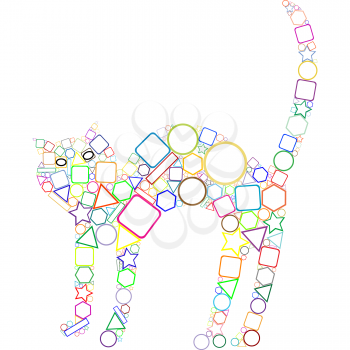 Royalty Free Clipart Image of a Geometric Cat