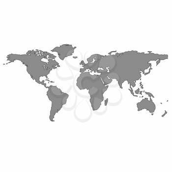 Royalty Free Clipart Image of a Grey World Map