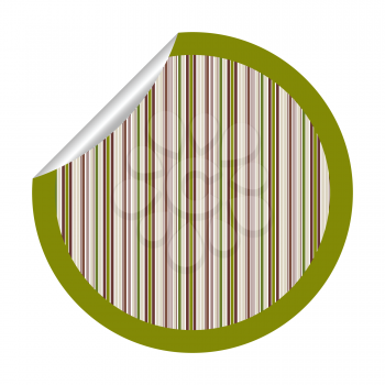Royalty Free Clipart Image of a Green Striped Sticker