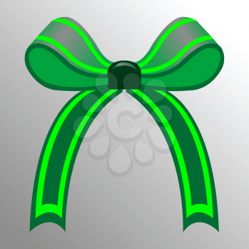 Royalty Free Clipart Image of a Green Ribbon