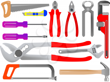 Royalty Free Clipart Image of a Collection of Hand Tools