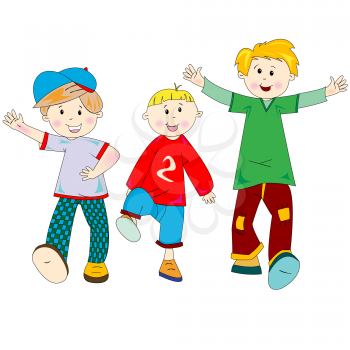 Royalty Free Clipart Image of Happy Little Boys