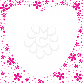 Royalty Free Clipart Image of a Floral Heart Shaped Frame