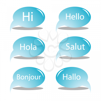 Royalty Free Clipart Image of Hello Bubbles in Various Languages