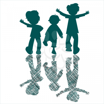 Royalty Free Clipart Image of Playing Children