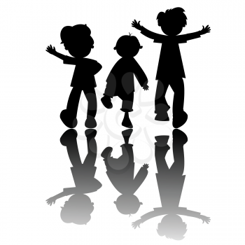 Royalty Free Clipart Image of Three Kids
