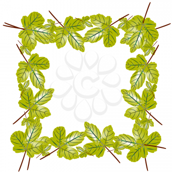 Royalty Free Clipart Image of a Leaf Frame