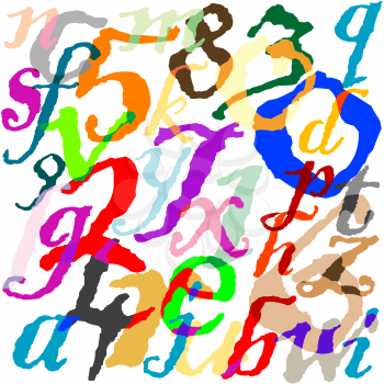 Royalty Free Clipart Image of a Letters and Numbers Background