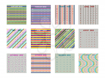 Royalty Free Clipart Image of Monthly Calendars for 2010