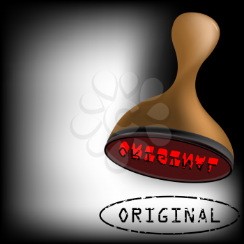 Royalty Free Clipart Image of an Original Stamp