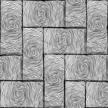 Royalty Free Clipart Image of a Black and White Parquet Pattern