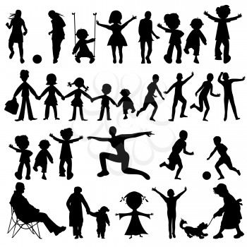 Royalty Free Clipart Image of a Group of People Silhouettes
