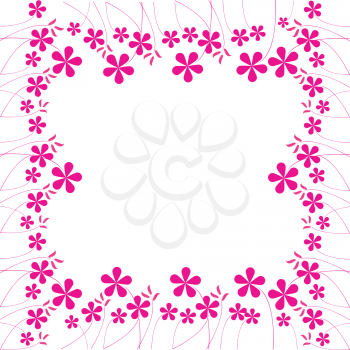 Royalty Free Clipart Image of a Pink Flower Frame