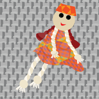 Royalty Free Clipart Image of a Little Puppet Girl
