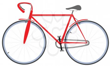 Royalty Free Clipart Image of a Red Bicycle