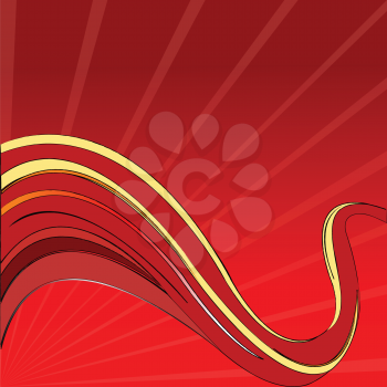 abstract red waves, vector art illustration; more drawings in my gallery