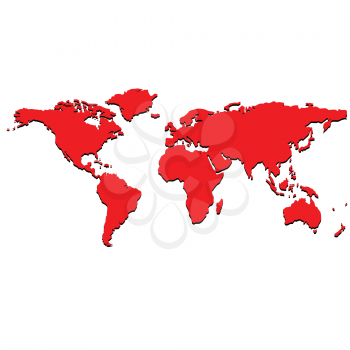Royalty Free Clipart Image of a Red World Map