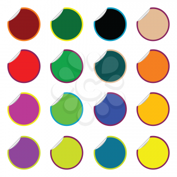 Royalty Free Clipart Image of a Collection of Coloured Stickers