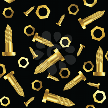 Royalty Free Clipart Image of a Screws and Nuts Background
