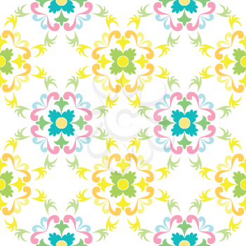 seamless floral pattern, vector art illustration