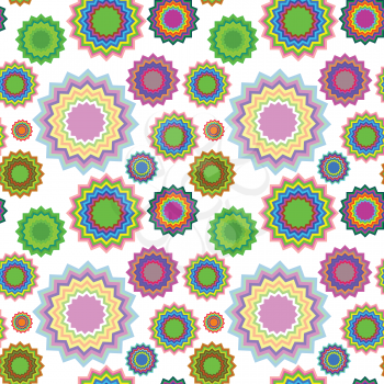 Royalty Free Clipart Image of a Background With Geometric Flowers