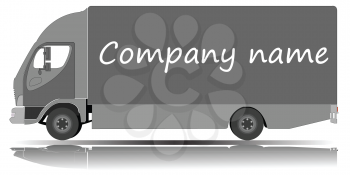 Royalty Free Clipart Image of a Small Truck and Space for the Company Name