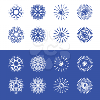 Royalty Free Clipart Image of a Collection of Snowflakes