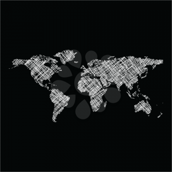 Royalty Free Clipart Image of a Striped World Map