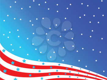 Royalty Free Clipart Image of a Stylized American Flag