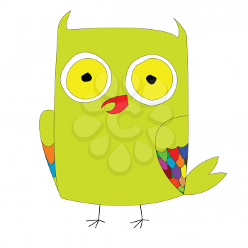 Royalty Free Clipart Image of a Cartoon Owl