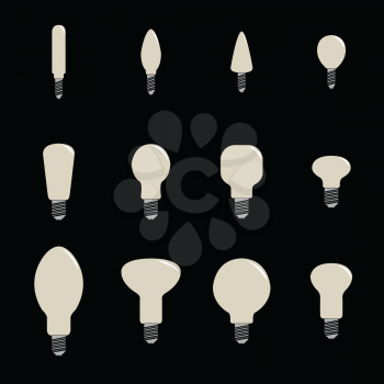 Royalty Free Clipart Image of a Lightbulb Collection