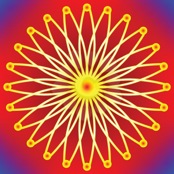 Royalty Free Clipart Image of a Stylized Sun or Flower Background