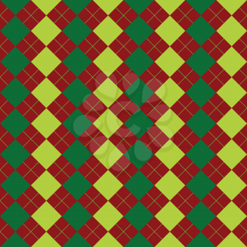 Royalty Free Clipart Image of a Green, Yellow and Brown Checkered Background