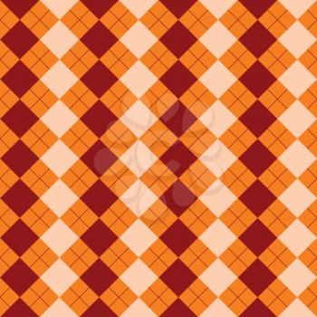 Royalty Free Clipart Image of an Orange and Rust Checkered Background