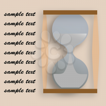 Royalty Free Clipart Image of an Hourglass With Space for Text